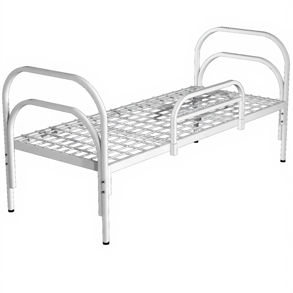 Кровать подростковая с ограждением КМП-1П-01 (каркас белый)