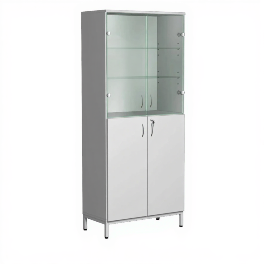 Шкаф для лабораторной посуды ШЛП-4 (корпус ЛДСП серый, каркас серый)