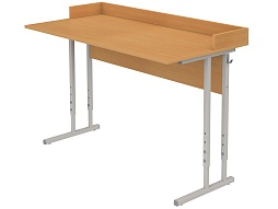 Стол для кабинета физики с бортом регулируемый 4-6 г/р СТФрб1.46-С.Б (бук, м/к серый, квадратная труба)