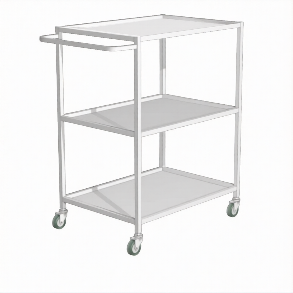 Стол инструментальный (колеса резина) Ти-1 (каркас белый)