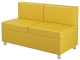 Диван 2-местный модульный на металлокаркасе 1200х610х425/720 мм 790.2-Ж (обивка - экокожа желтый, м/к квадратная труба)