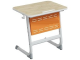 Стол 1-местный школьный 5-7 г/р "Логика" с наклоном столешницы 0-15° и перфорированным экраном (дуб "Бардолино"/оранжевый, м/к белый)
