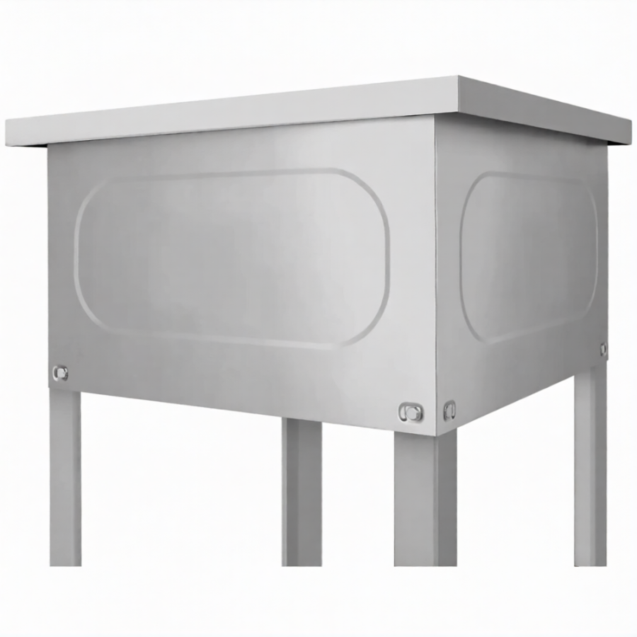 Ванна моечная ВМСн 530/3  3 м/о 430х430х300 (полка с 2-мя отв., борт; ножка угл.)