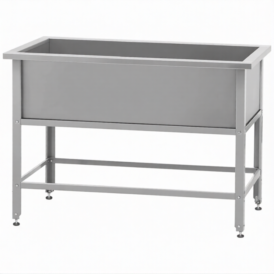 Ванна моечная ВМСн 1350  1 м/о 1250х600х350 (полка с отв., борт; ножка угл.)