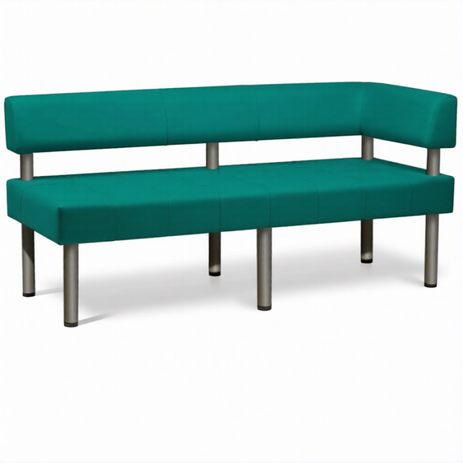 Диван трехместный ДО-8/6 правый угол (кожзам Эконом белый)