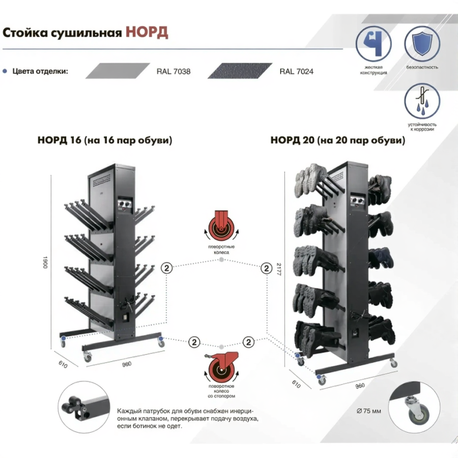 Стойка сушильная Норд 20