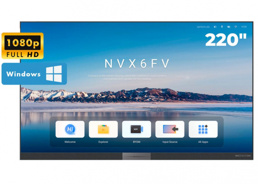 Светодиодный экран QSTECH 220" FHD 22025, 4.910х2.869 (Windows)