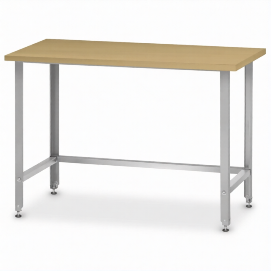 Стол кондитерский СПРн 860х1200х800 «Norma Ral» бук/40 (полка-обвязка сварная; ножка проф., тр. 40)