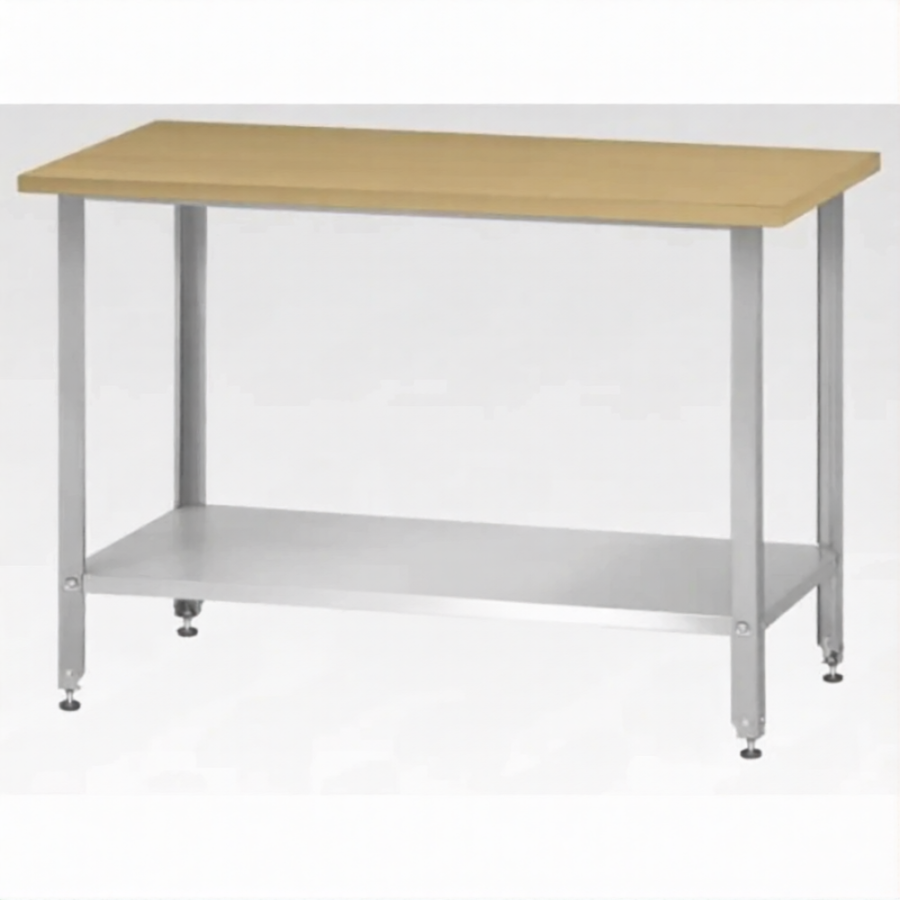 Стол кондитерский СПРн 860х1500х700 «Norma Ral» бук/40 (полка сплошная; ножка проф., тр. 40х40)