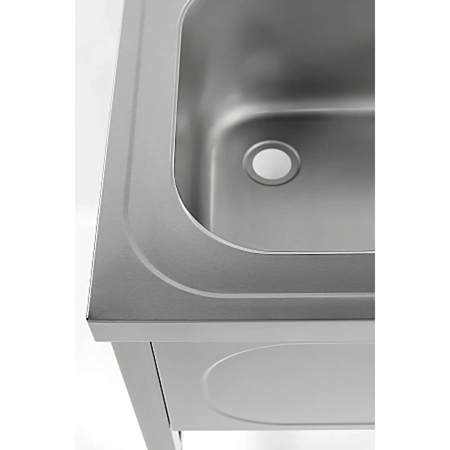 Ванна моечная двухсекционная цельнотянутая с бортом ВМЦ-2/10/7-Б