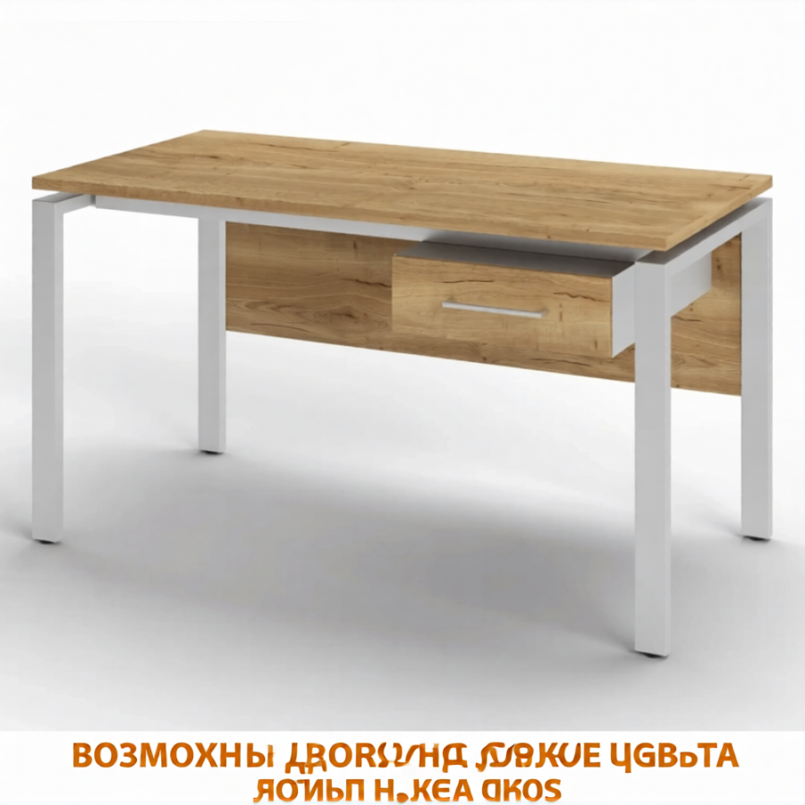 Стол рабочий 1 ящик СрТ-21 (тип 1) (1600х700х750) (столешница ЛДСП дуб вотан, каркас серый)