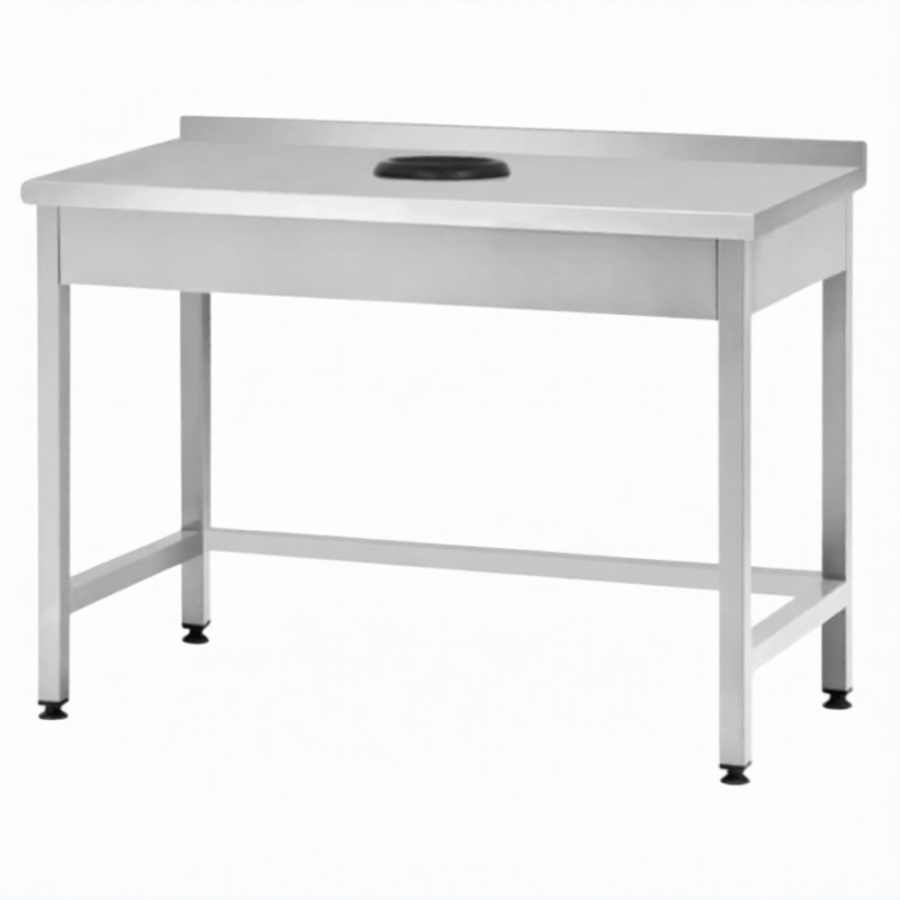 Стол производственный СПРп - 860х1500х600 «Profi Inox», сбор отходов, борт (полка-обвязка)